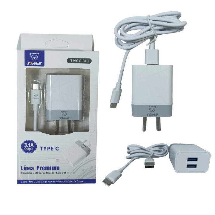 CARGADOR TIME 3.1 TIPO C 2USB